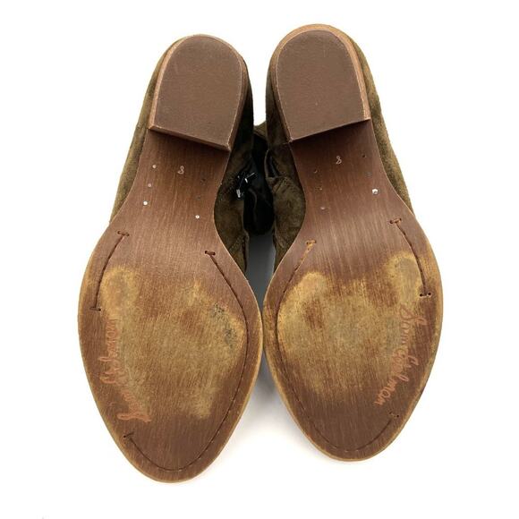 Sam Edelman Suede Ankle Lace Up Millard Olive Green Booties - Picture 8 of 9